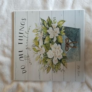 Hanging wooden sign decoration floral